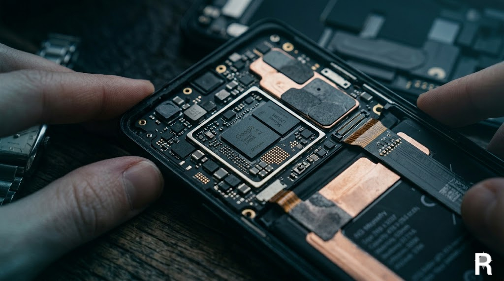 Internal storage and memory chip close-up