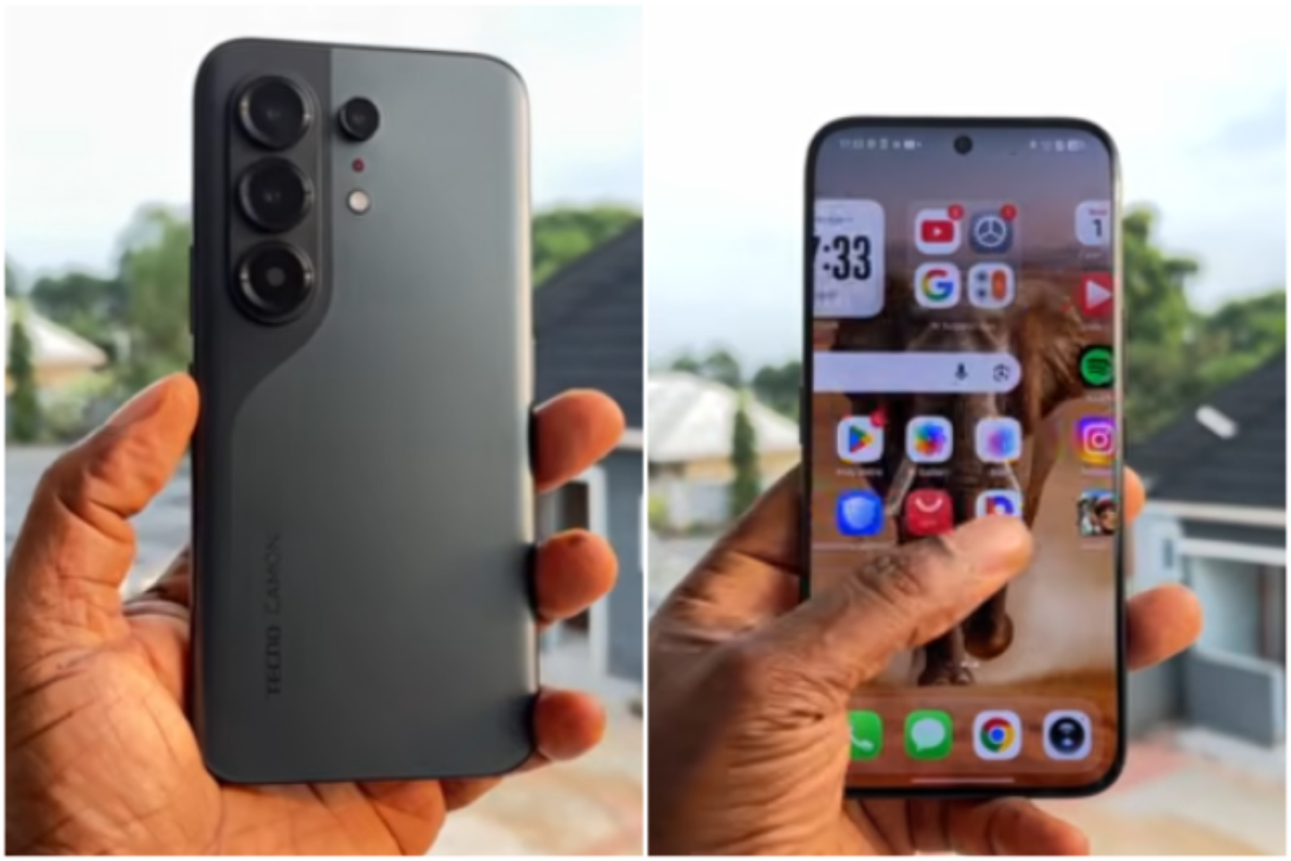 Tecno Camon 50 Pro with curved display showing camera setup