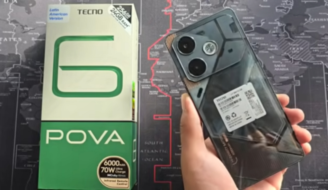 Tecno Pova 6 Pro in hand showing the display