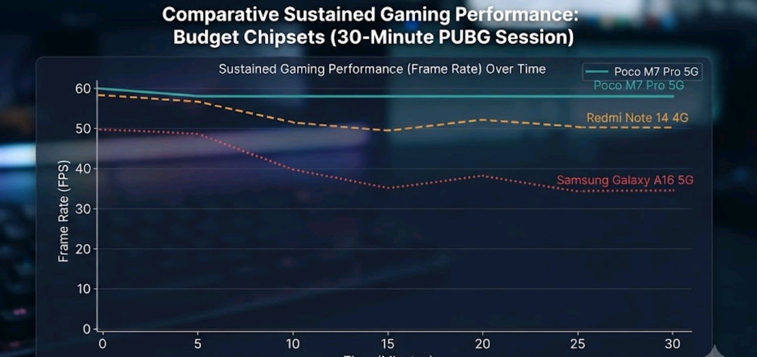 Comparison chart showing chipset thermal performance over time
