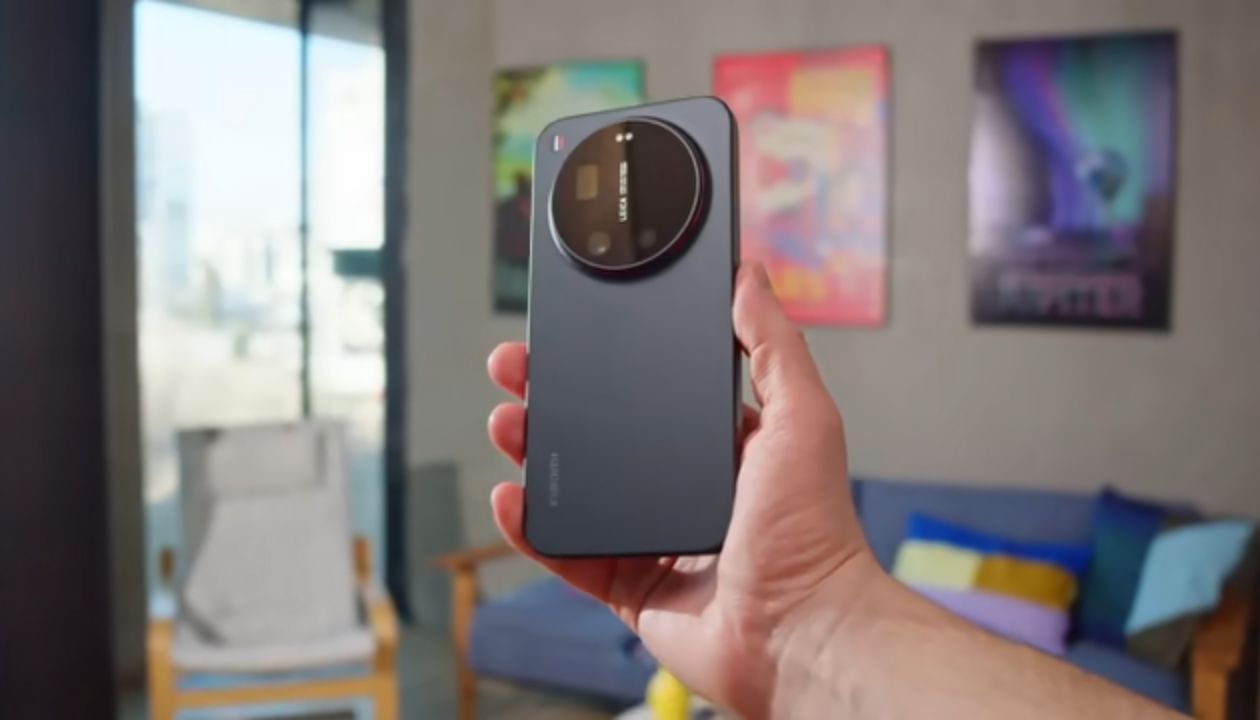 Close-up of the Xiaomi 17 Ultra rear camera island showing the Leica-branded quad-camera module