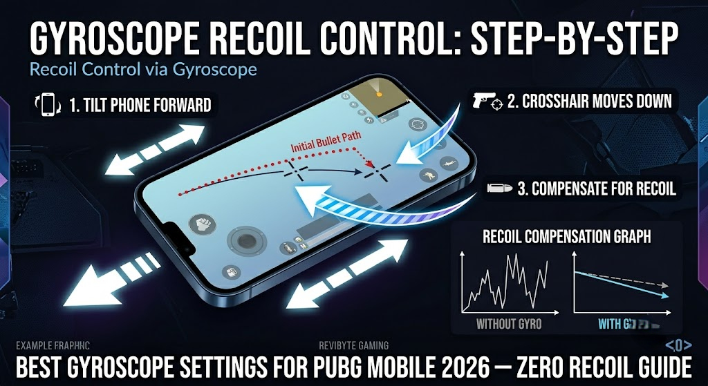PUBG Mobile sensitivity settings screen showing gyroscope sliders