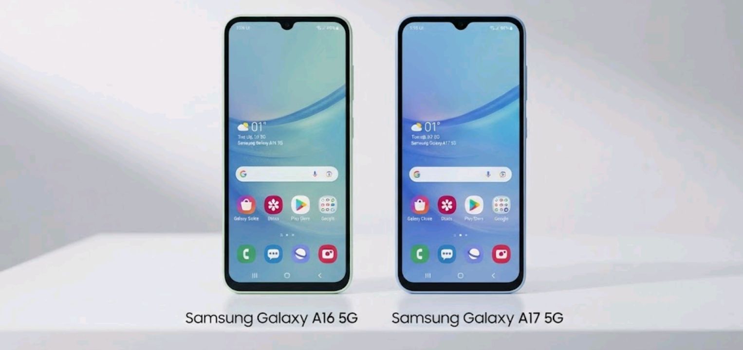 Samsung Galaxy A16 5G and A17 5G shown next to each other