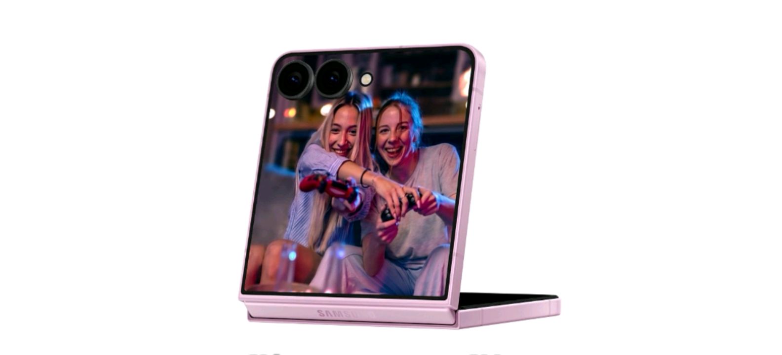 Galaxy Z Flip8 FlexWindow cover screen showing the camera viewfinder