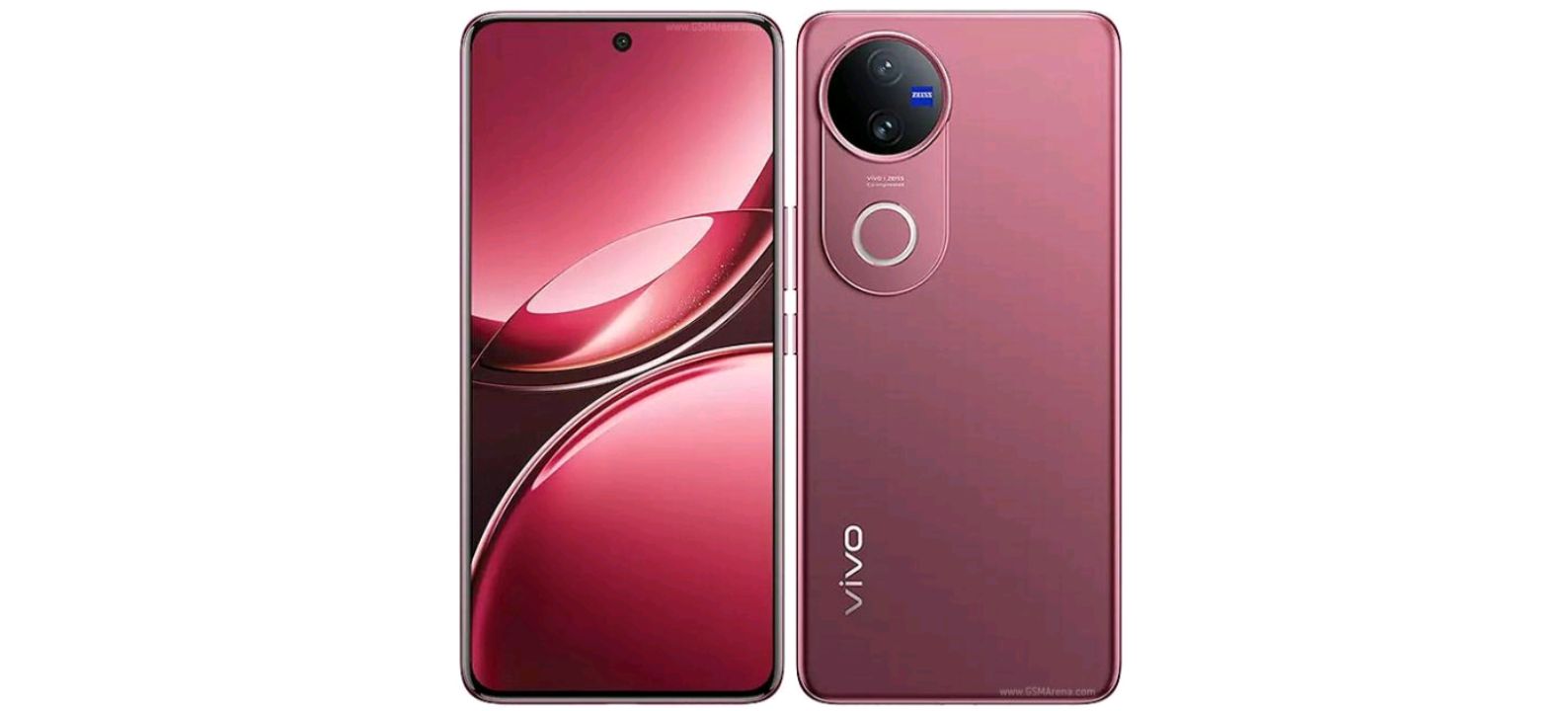 vivo V50 shown from the back and front with a battery icon beside it