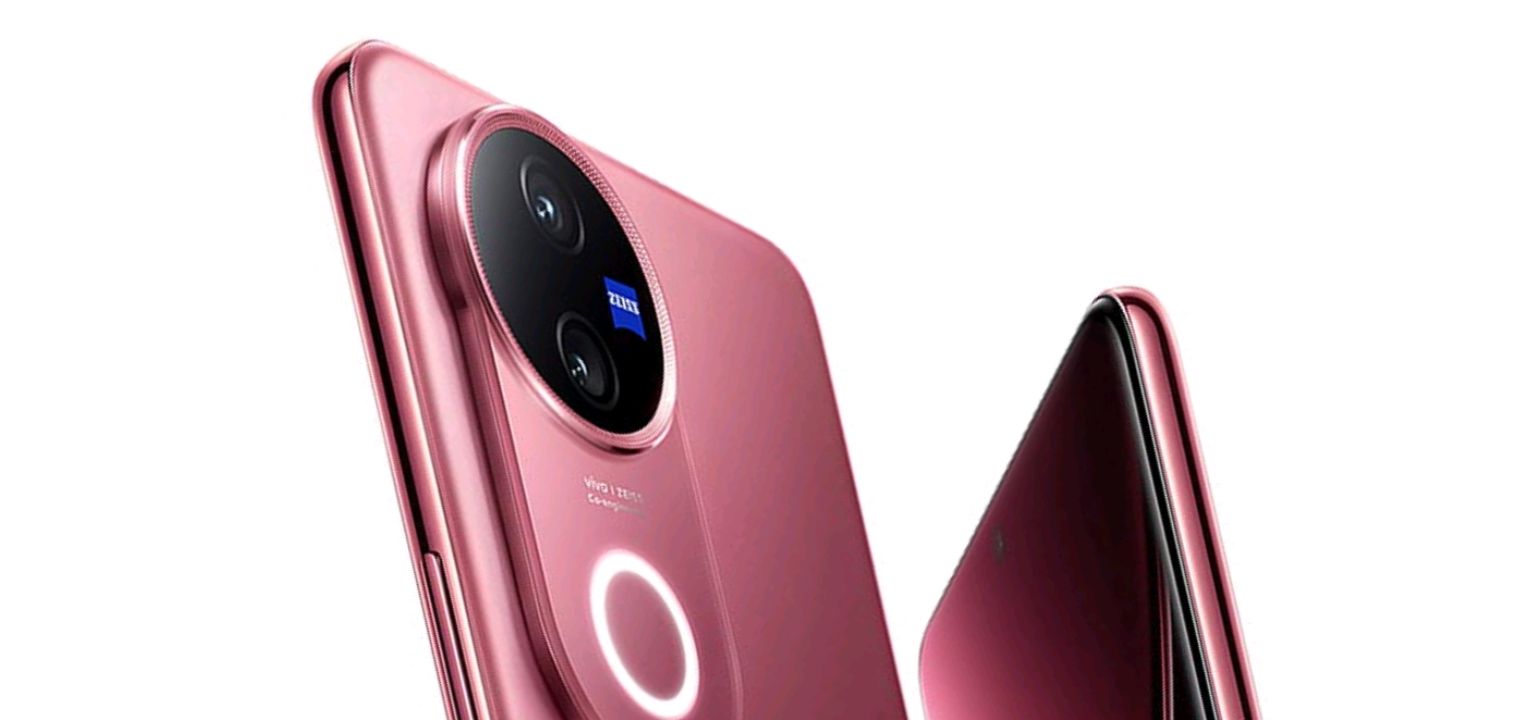 vivo V50 smartphone in hand showing thin profile and rear camera ring light