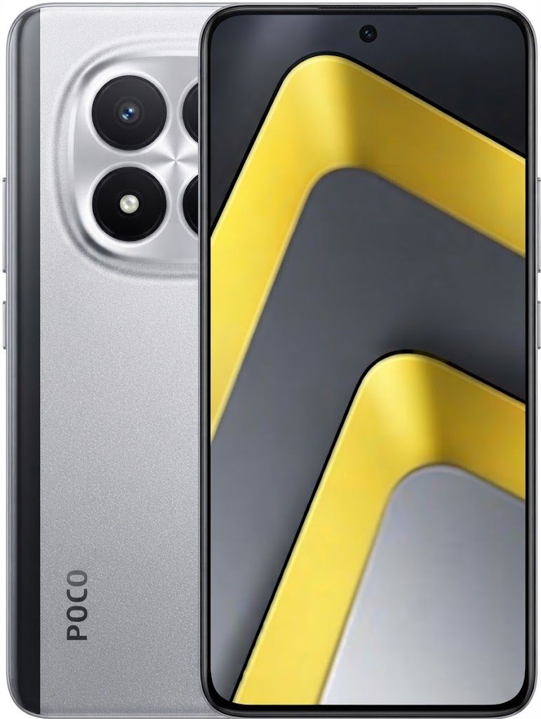 Poco M8 Pro front and back panels laid side by side